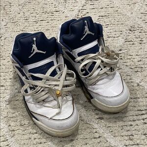 Jordan 5 retro low dunk from above  White and Blue Sneakers size 8